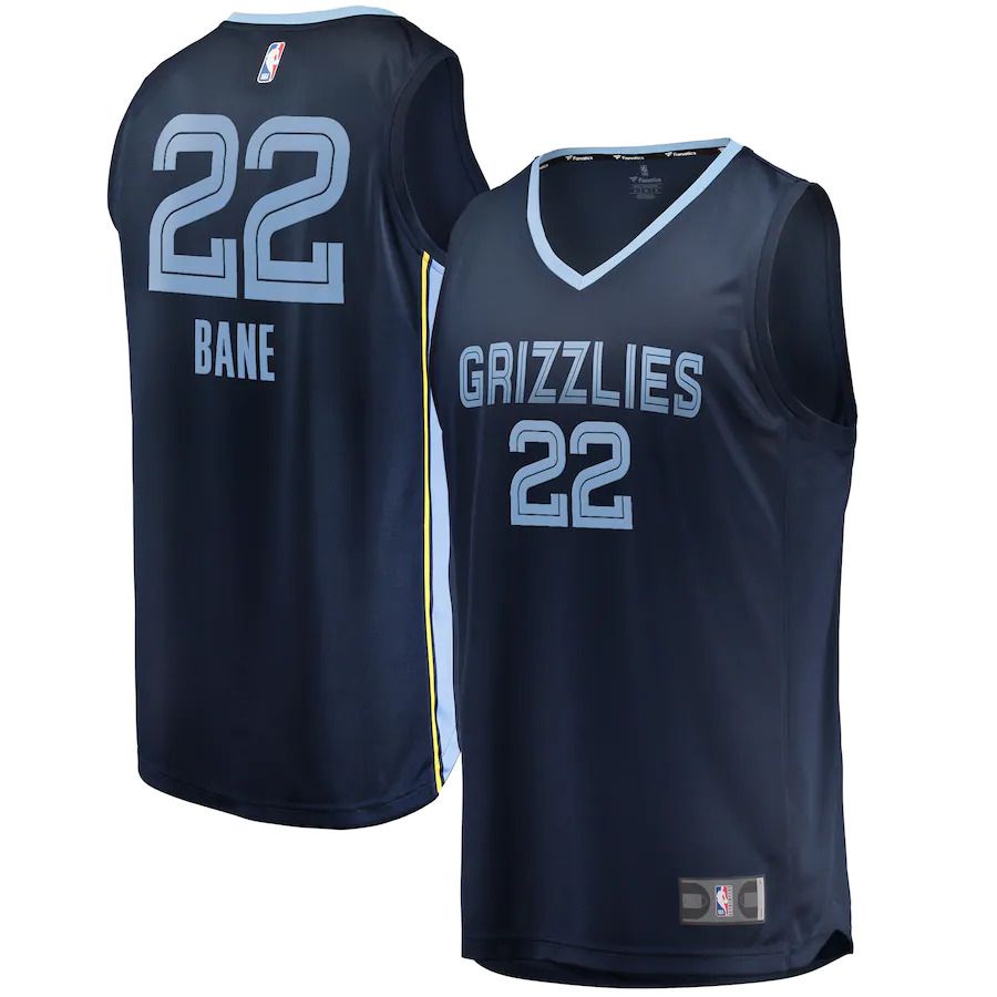 Men Memphis Grizzlies 22 Desmond Bane Fanatics Branded Navy Fast Break Replica NBA Jersey